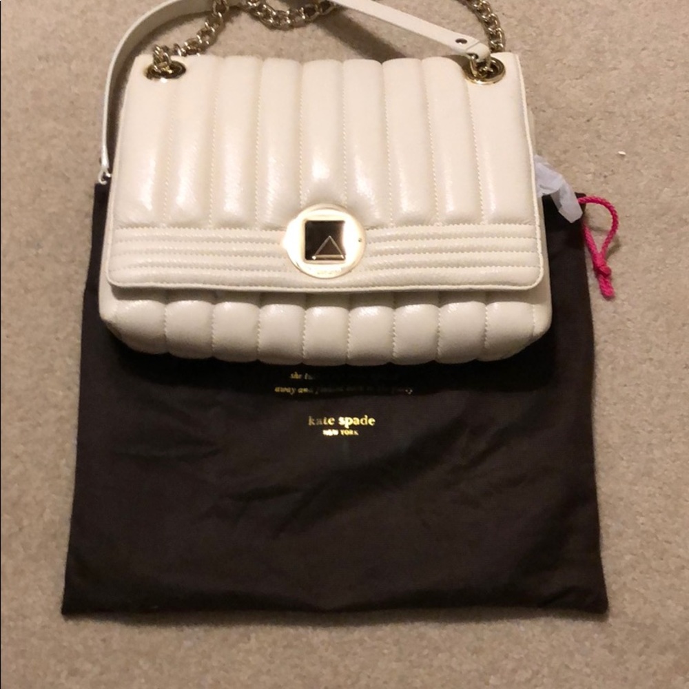 Kate Spade White Purse Handbag Brand New Quilted